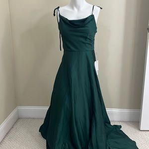 NWT JJ’s House A-Line Cowl Neck Floor-Length Prom Dress